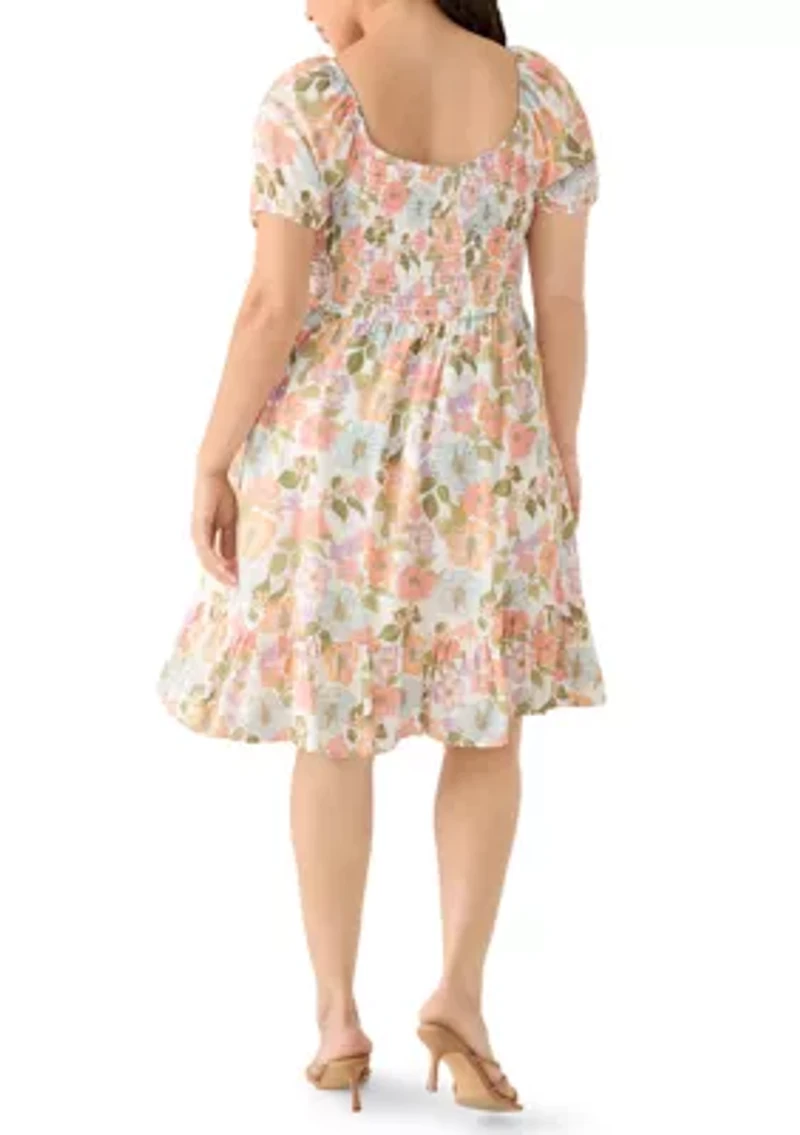 Plus Smocked Sweetheart Bodice Dress