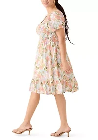 Plus Smocked Sweetheart Bodice Dress