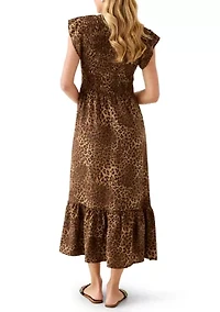 Women's Long Dress with Flutter Sleeves
