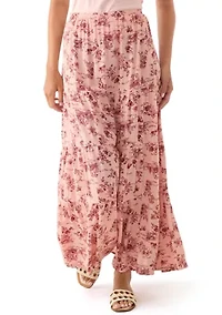 Women's Tiered Floral Printed Maxi Skirt