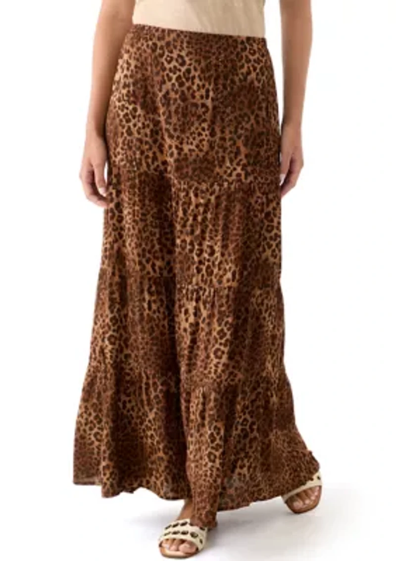 Women's Tiered Printed Maxi Skirt