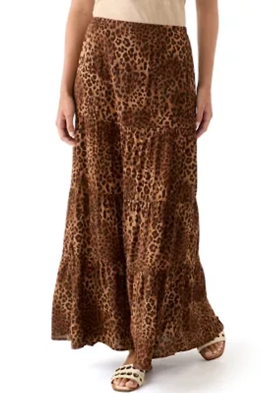 Women's Tiered Printed Maxi Skirt