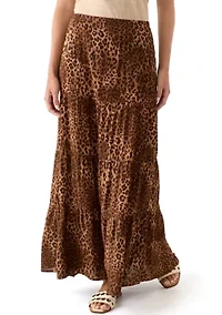 Women's Tiered Printed Maxi Skirt