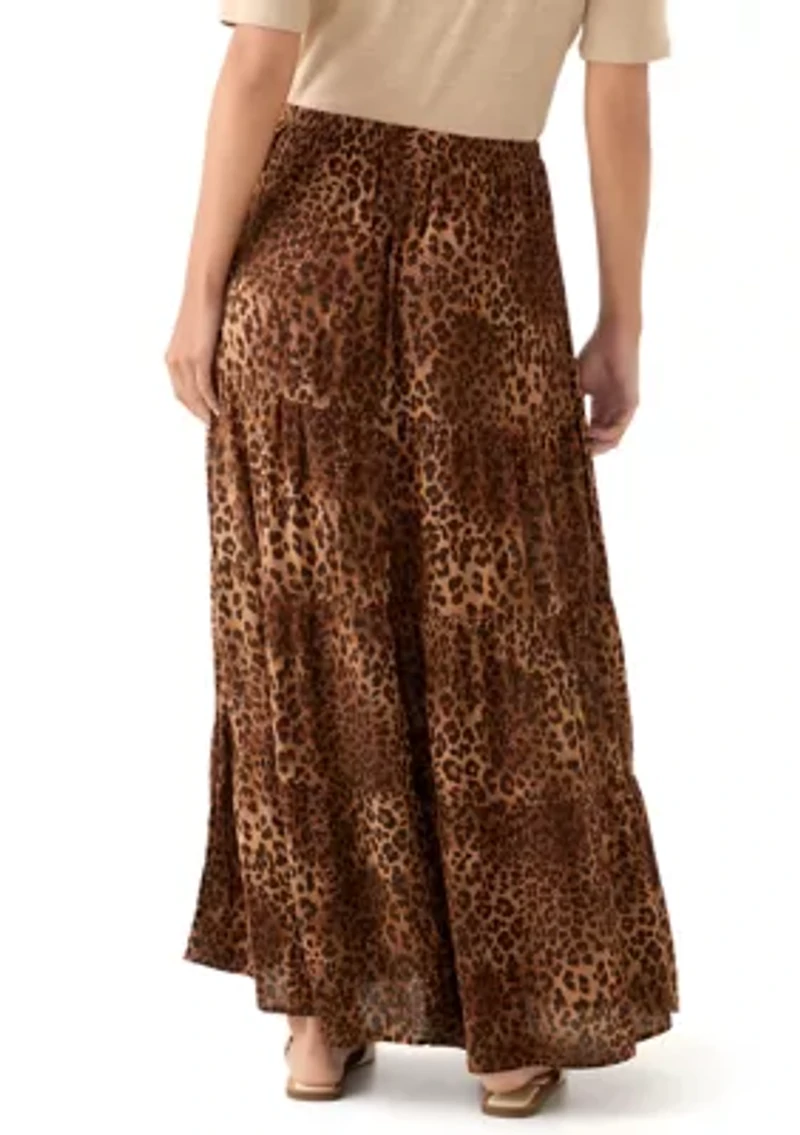 Women's Tiered Printed Maxi Skirt