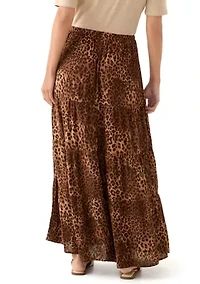 Women's Tiered Printed Maxi Skirt