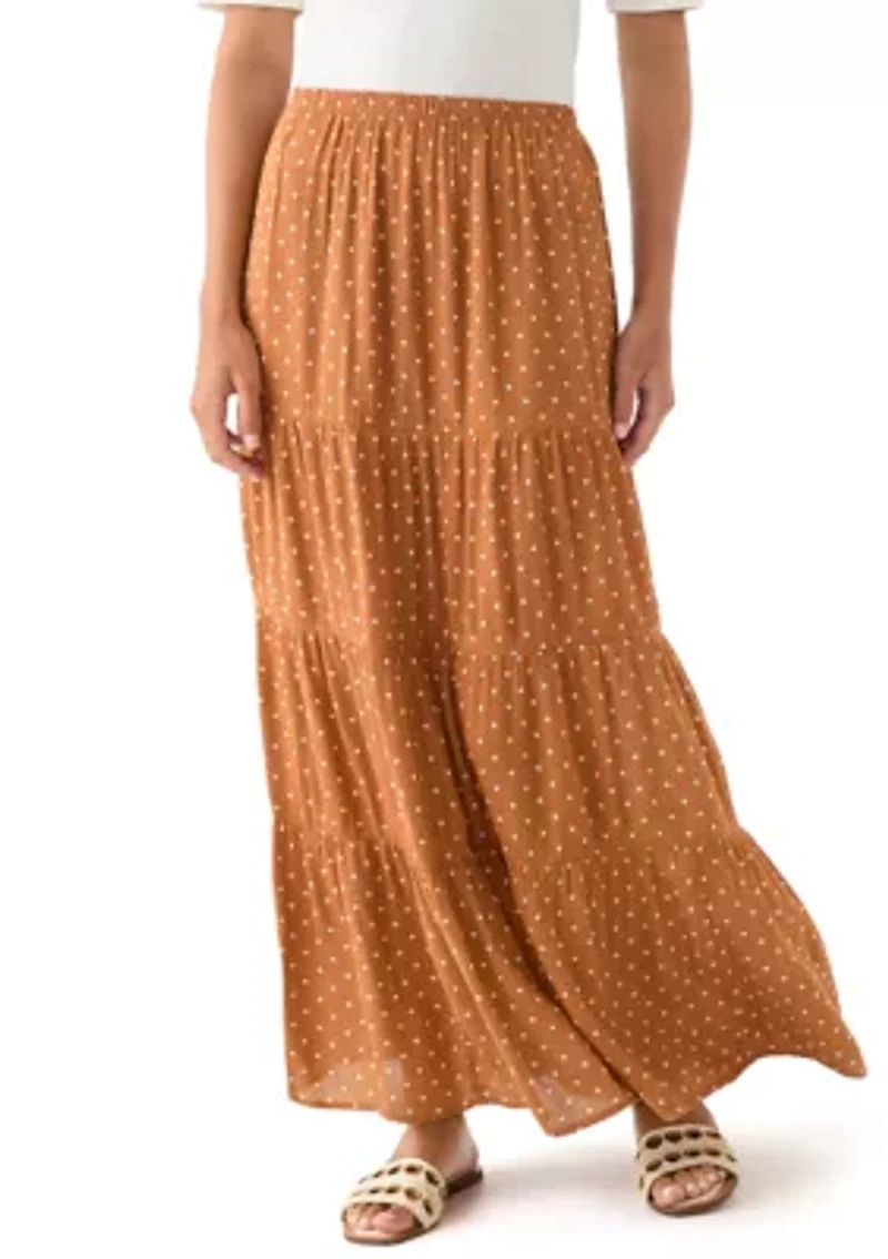Women's Polka Dot Tiered Maxi Skirt