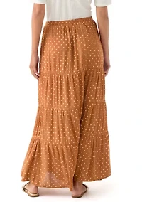 Women's Polka Dot Tiered Maxi Skirt