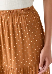 Women's Polka Dot Tiered Maxi Skirt