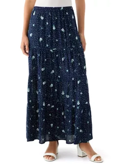 Women's Tiered Printed Maxi Skirt
