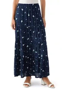 Women's Tiered Printed Maxi Skirt