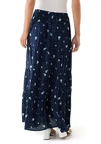 Women's Tiered Printed Maxi Skirt