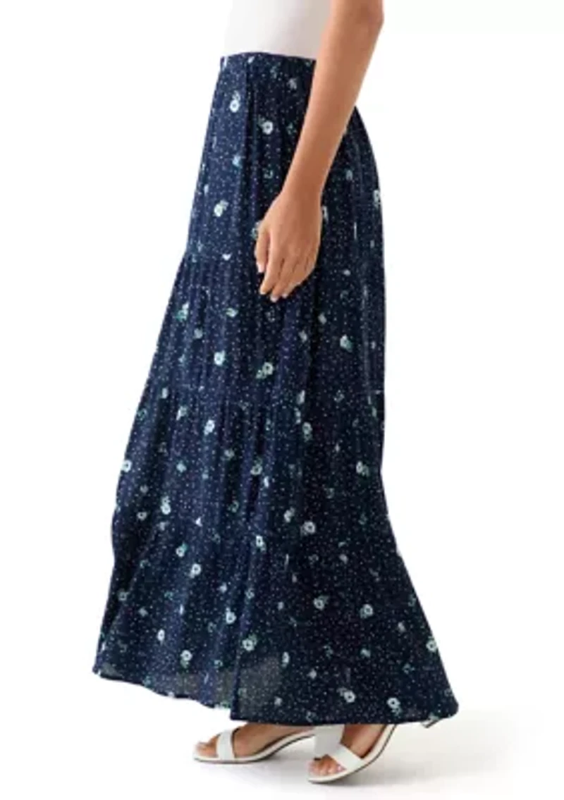 Women's Tiered Printed Maxi Skirt