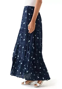 Women's Tiered Printed Maxi Skirt