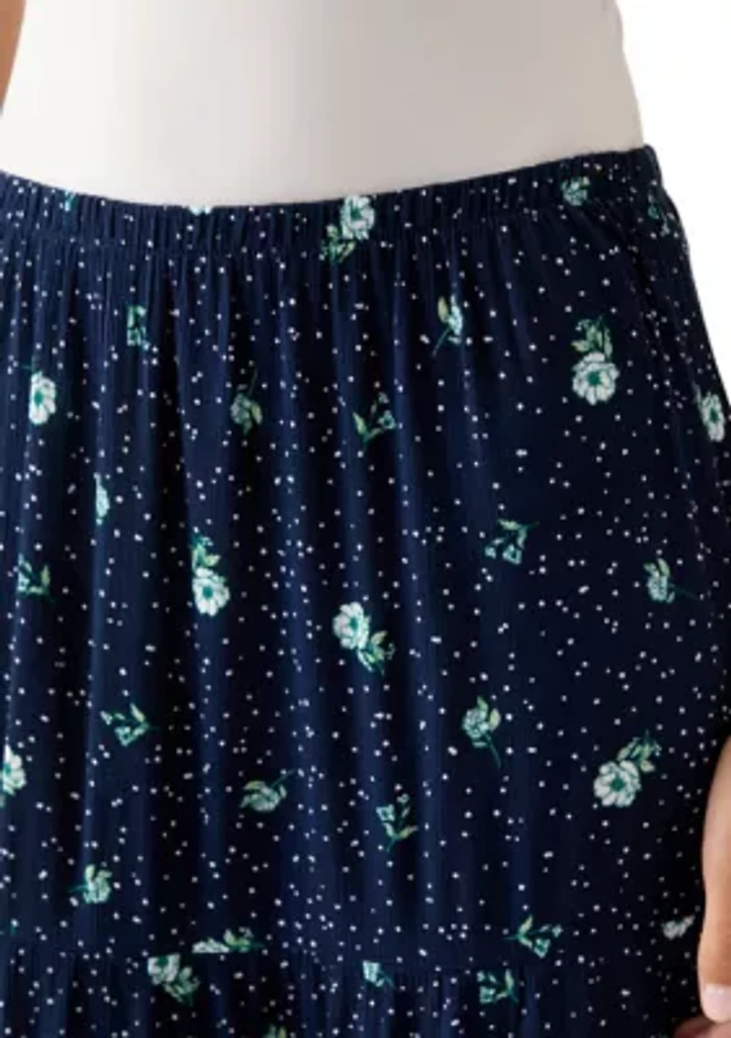 Women's Tiered Printed Maxi Skirt