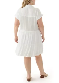 Plus Tiered Shirtdress