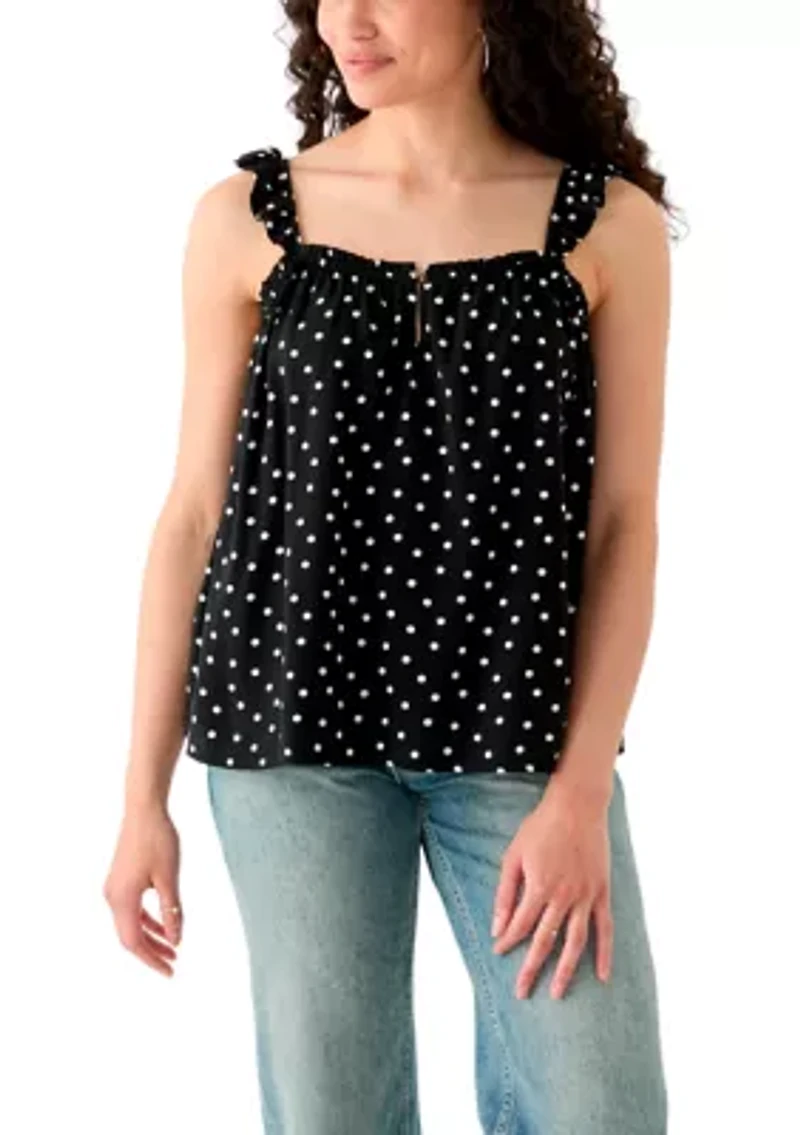 Women's Printed Ruffle Tank Top