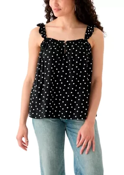Women's Printed Ruffle Tank Top