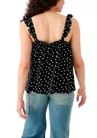 Women's Printed Ruffle Tank Top