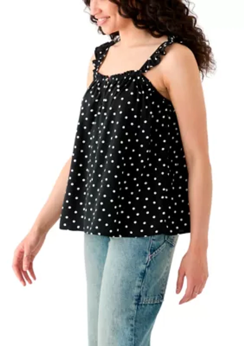 Women's Printed Ruffle Tank Top