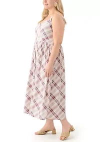 Plus Sleeveless Plaid Maxi Dress