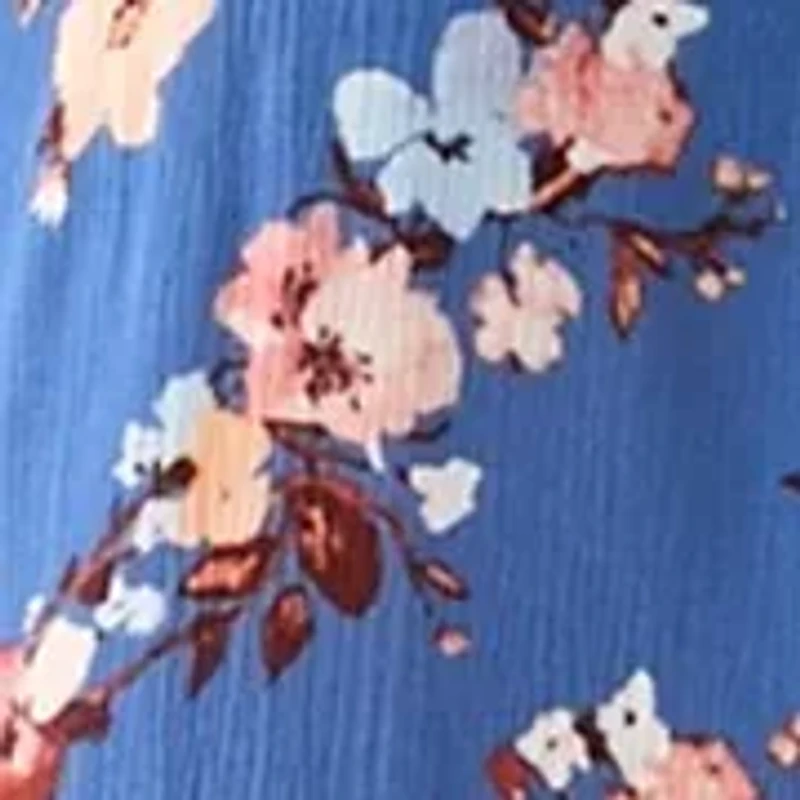 Plus Short Blouson Sleeve Printed Shirt Dress