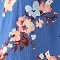 Plus Short Blouson Sleeve Printed Shirt Dress