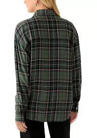 Women's Woven Button Down Shirt with Front Pocket