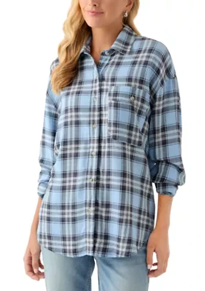 Women's Woven Button Down Shirt with Front Pockets