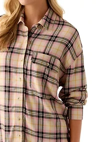 Women's Woven Button Down Shirt with Front Pocket