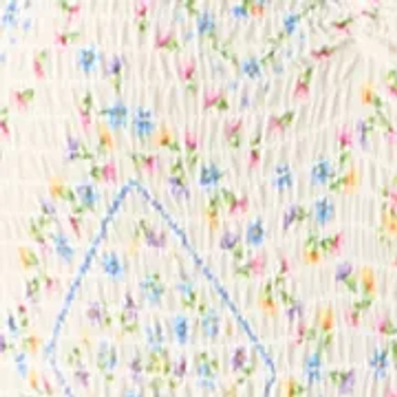 Plus Short Sleeve Smocked Sweetheart Neck Bodice Dress