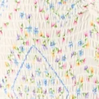 Plus Short Sleeve Smocked Sweetheart Neck Bodice Dress