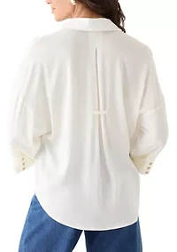 Women's Solid Button Down Shirt