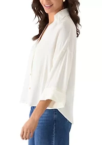 Women's Solid Button Down Shirt
