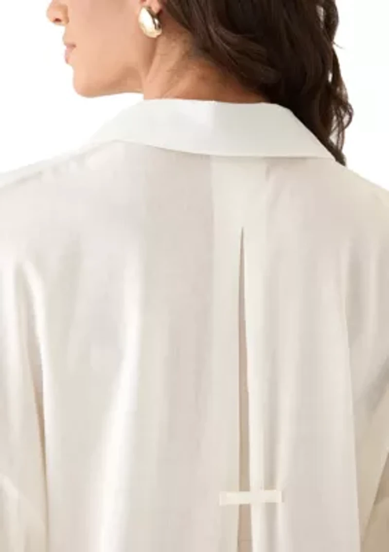 Women's Solid Button Down Shirt