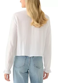 Women's Long Sleeve Woven Gauze Blouse