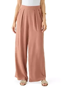 Women's Smocked Waist Pant with Front Tie