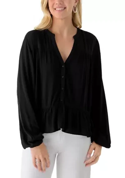 Women's Long Sleeve Peasant Top