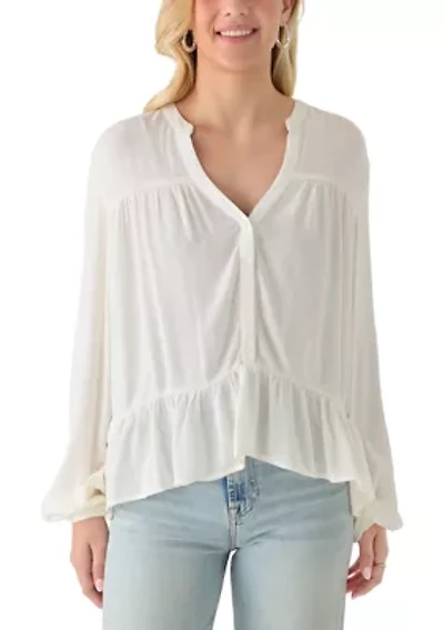 Women's Long Sleeve Peasant Top