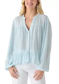 Women's Long Sleeve Peasant Top