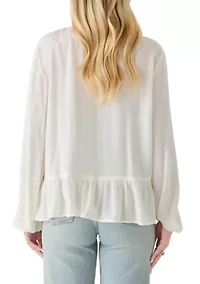 Women's Long Sleeve Peasant Top