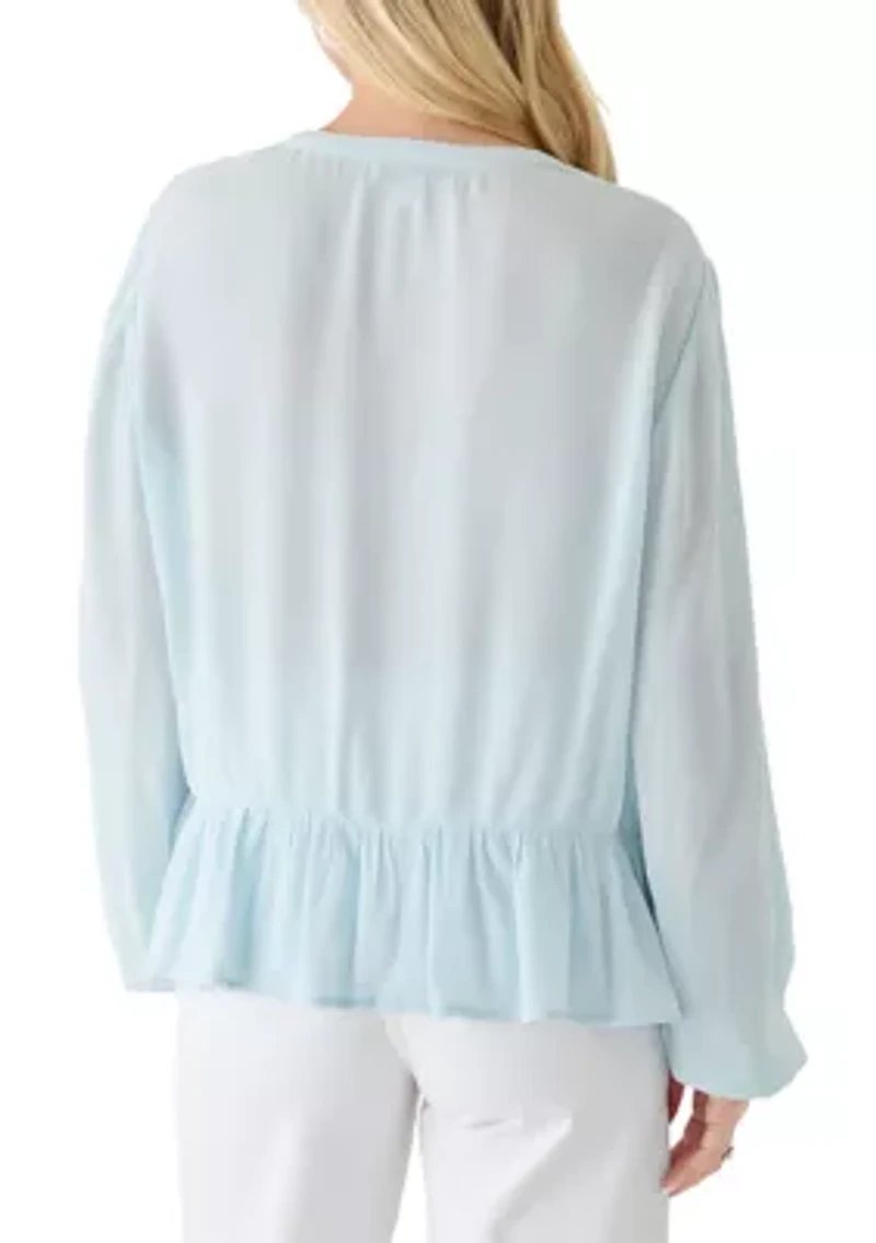 Women's Long Sleeve Peasant Top