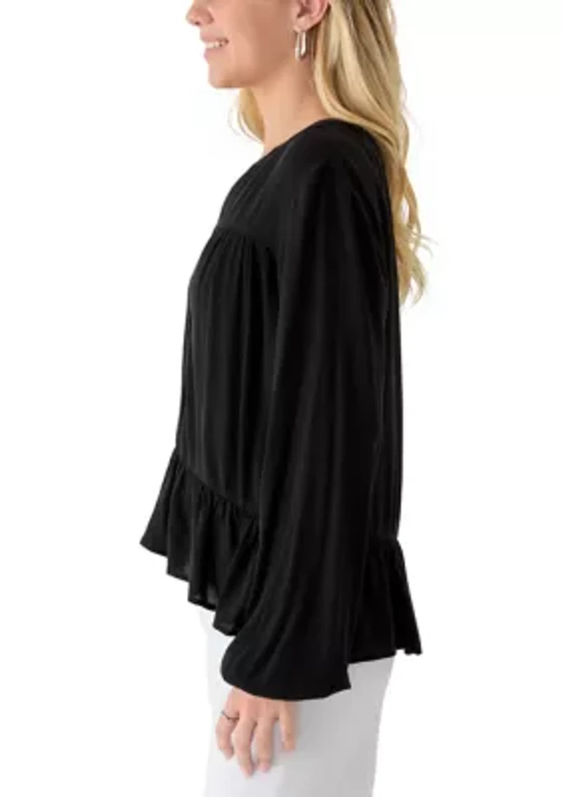 Women's Long Sleeve Peasant Top