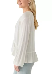 Women's Long Sleeve Peasant Top