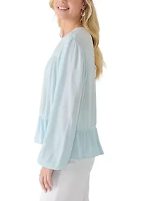 Women's Long Sleeve Peasant Top