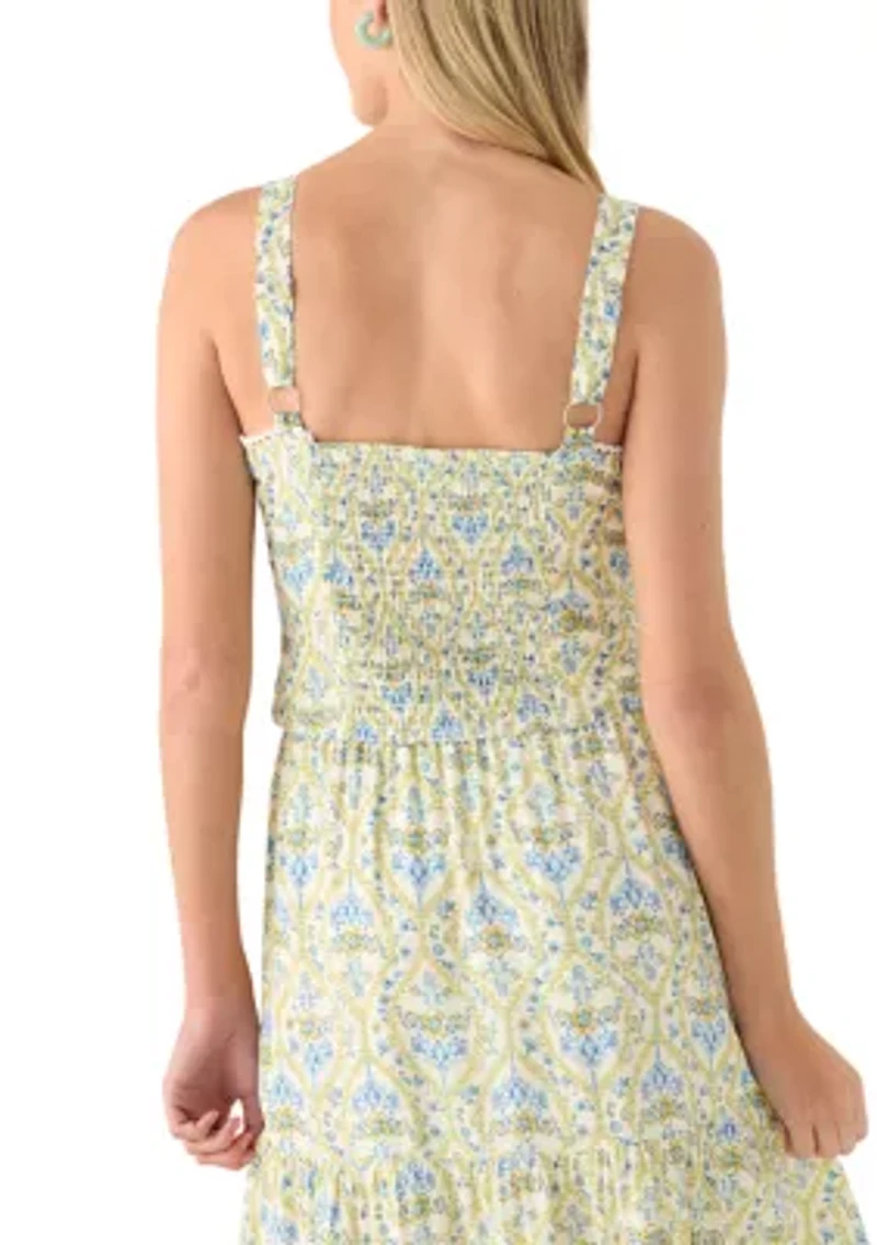 Women's Paisley Sleeveless Embroidered Edge Top