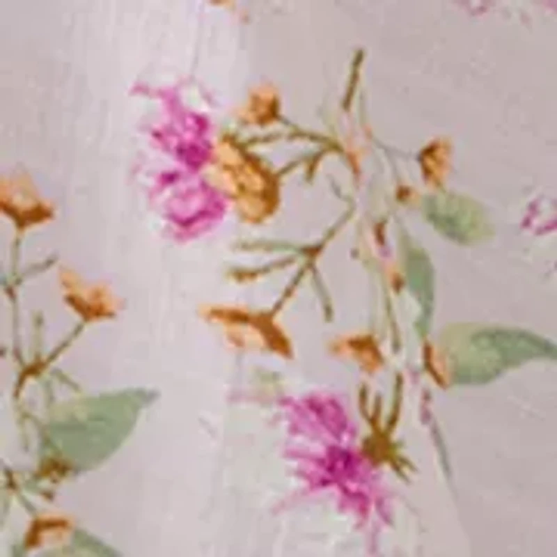 Women's Tie Front Embroidered Bouquet Blouse