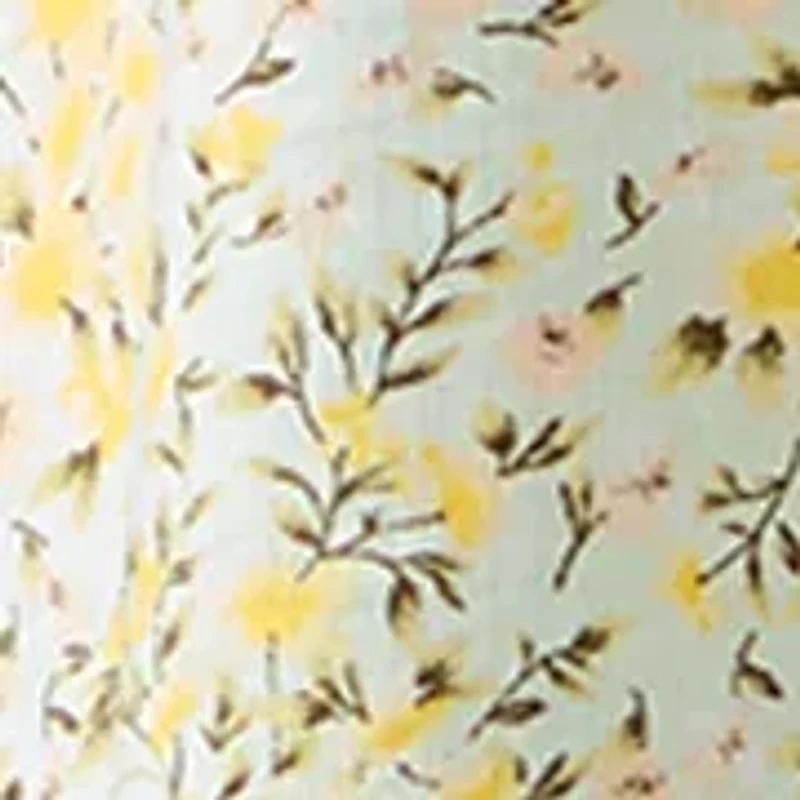 Women's Tie Front Embroidered Bouquet Blouse