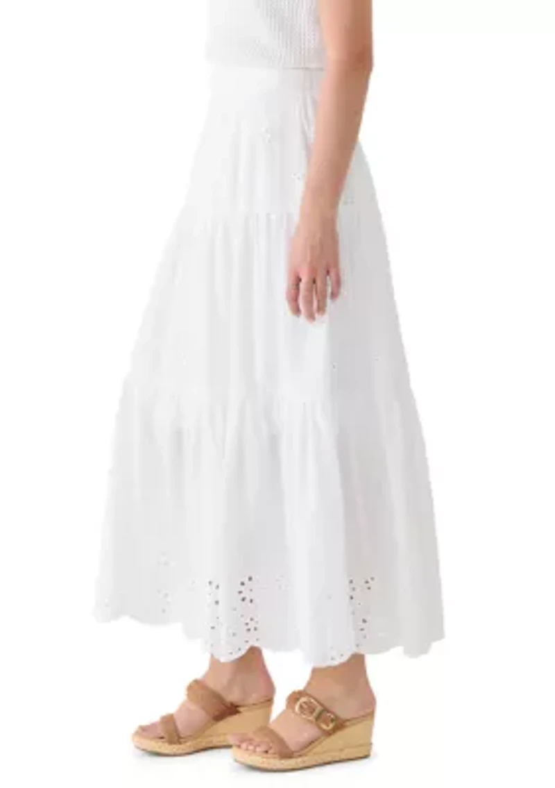 Women's Maxi Eyelet Skirt