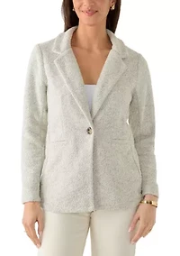 Women's Knit Button Front Blazer