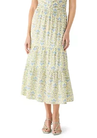 Women's Paisley Tiered Midi Skirt